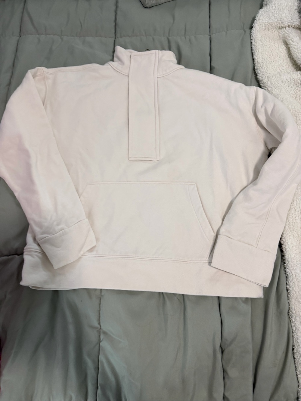 a new day cream Half-Placket Crewneck Pullover